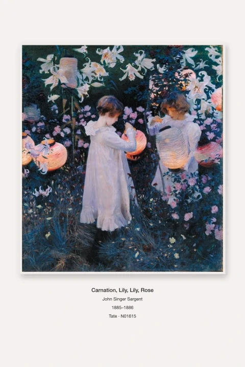 完整 Sargent 画作、薄框与作品展签