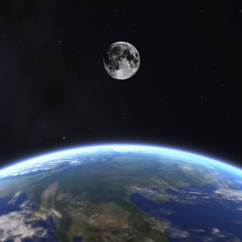 LuBirth 原公开页中的地球、月球与星空