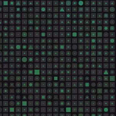 Mosaic 深色格子中的圆形、三角形与方块