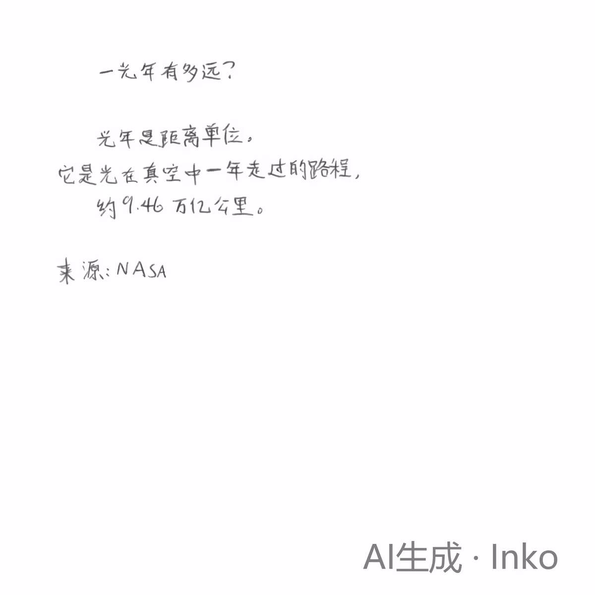 带 Inko 标识的 No.012 光年手写原稿
